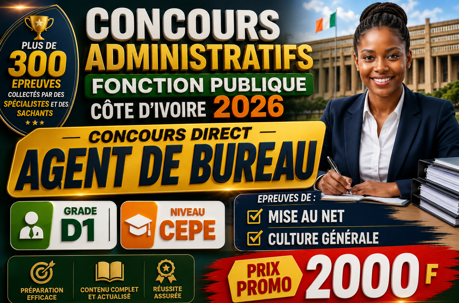 Réussir mon concours administratif direct : Agent de bureau