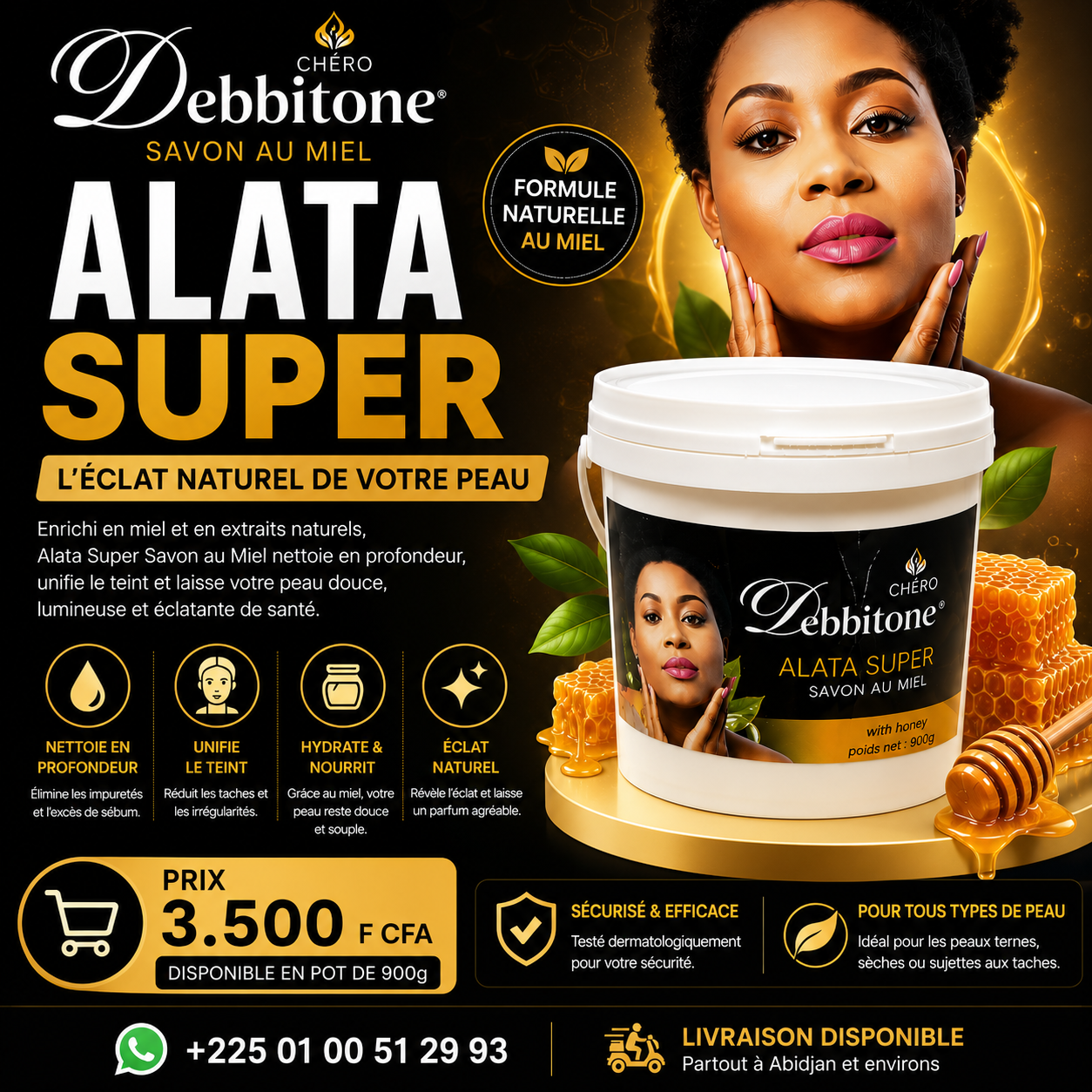 Debbitone Alata Super Savon au Miel